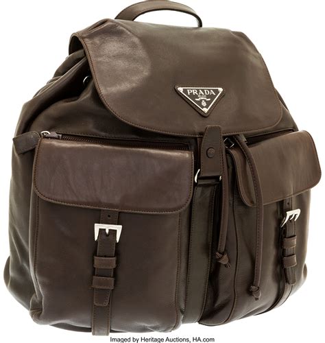 prada brown leather backpack|prada leather backpack sale.